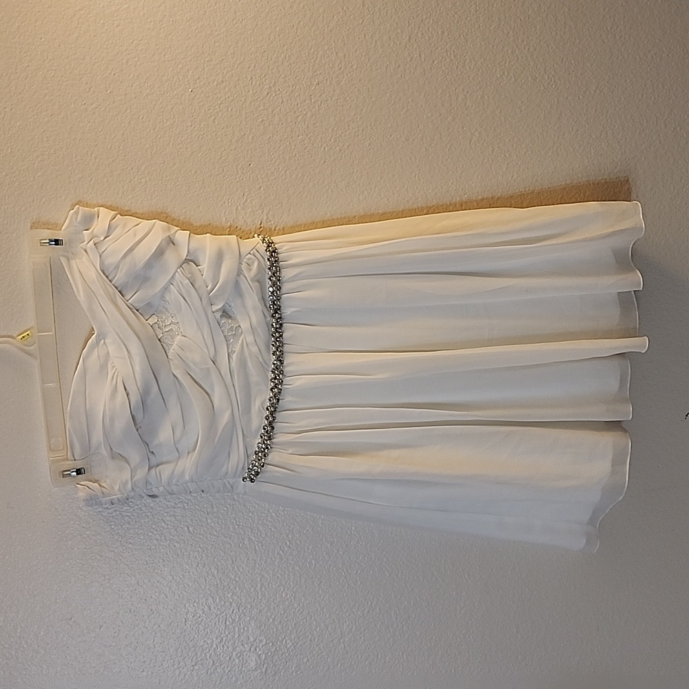 City Studio White Halter Dress Sz S